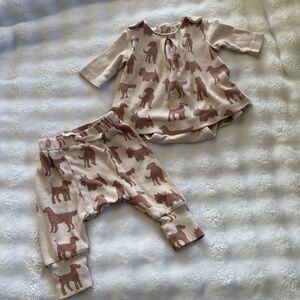 Kate Quinn 0-3-6 Months Girls Dress Pants Pink Dogs Organic Cotton Baby Bundle